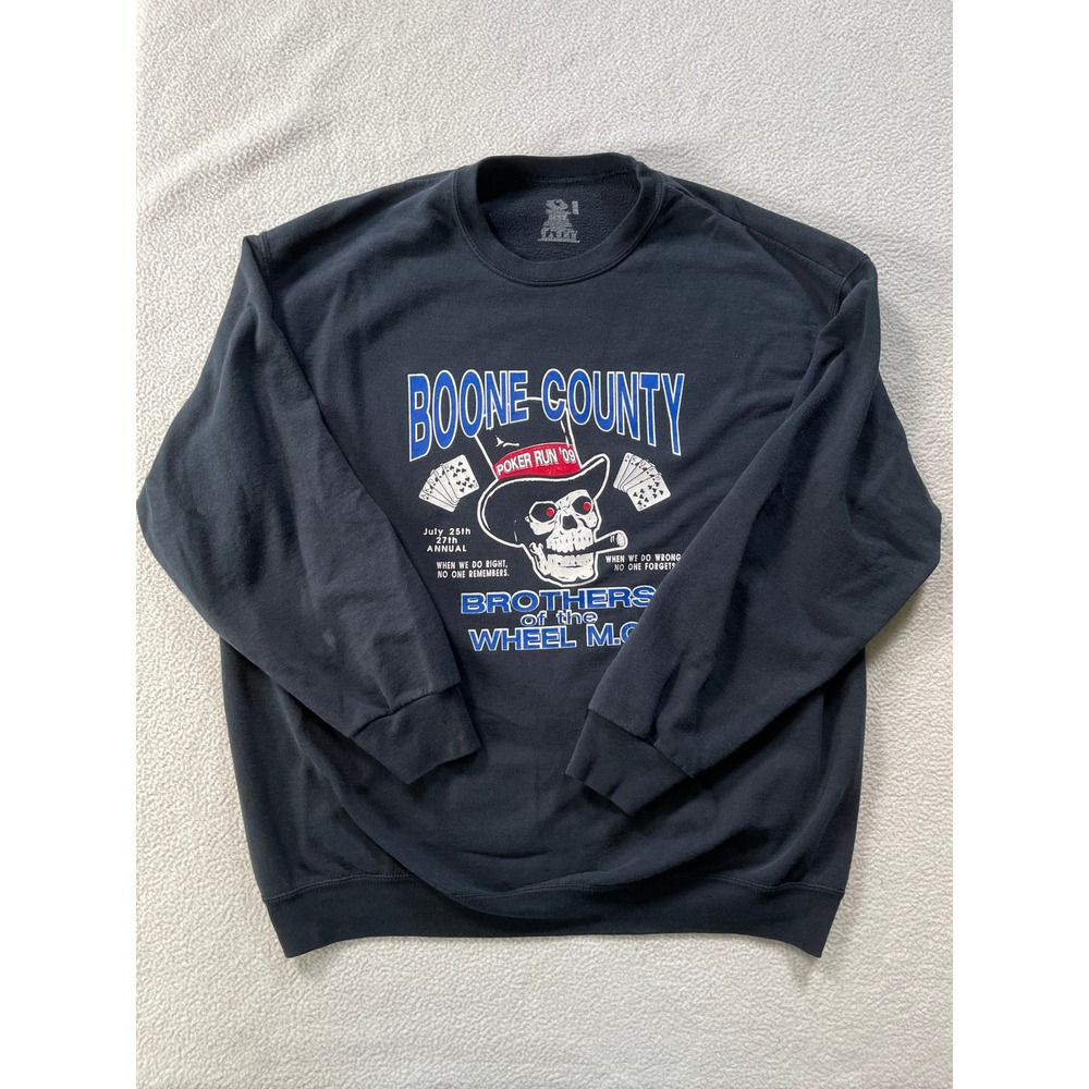 Fruit of the Loom Men Extra Large Sweatshirt Black Brothers of the Wheel MC 2009